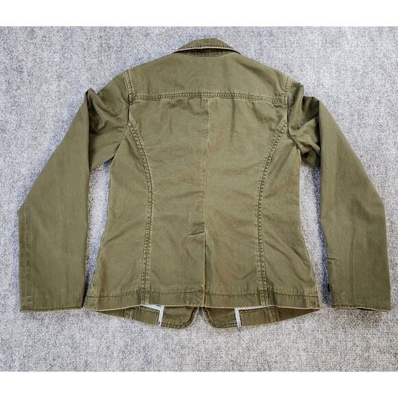 Eddie Bauer Jacket Womens 4 Green Legend Wash Two Button Lightweight Casual Work - Picture 3 of 14